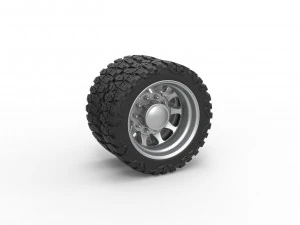 Заднє півколесо для пікапа Версія 5 Масштаб від 1 до 25 3D Принт Модель