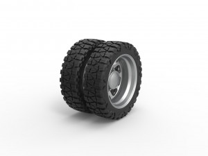 Rear semi wheel for pickup Version 5 Scale 1 to 25 3D Принт Модель