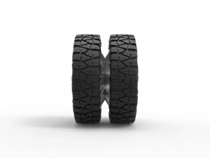 Rear semi wheel for pickup Version 5 Scale 1 to 25 3D Print Model