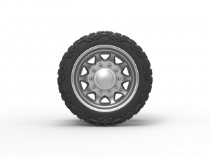 Rear semi wheel for pickup Version 5 Scale 1 to 25 3D Принт Модель