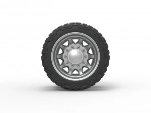 Rear semi wheel for pickup Version 5 Scale 1 to 25 3D Print Model