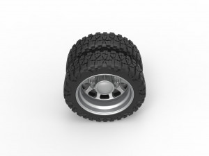 Rear semi wheel for pickup Version 5 Scale 1 to 25 3D Принт Модель