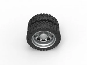 Rear semi wheel for pickup Version 5 Scale 1 to 25 3D Print Model