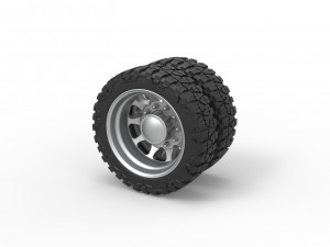 Rear semi wheel for pickup Version 5 Scale 1 to 25 3D Принт Модель