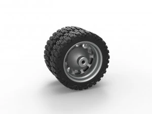 Rear semi wheel for pickup Version 5 Scale 1 to 25 3D Print Model