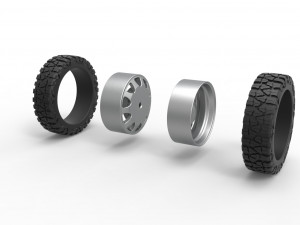 Rear semi wheel for pickup Version 5 Scale 1 to 25 3D Принт Модель