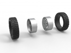 Rear semi wheel for pickup Version 5 Scale 1 to 25 3D Принт Модель