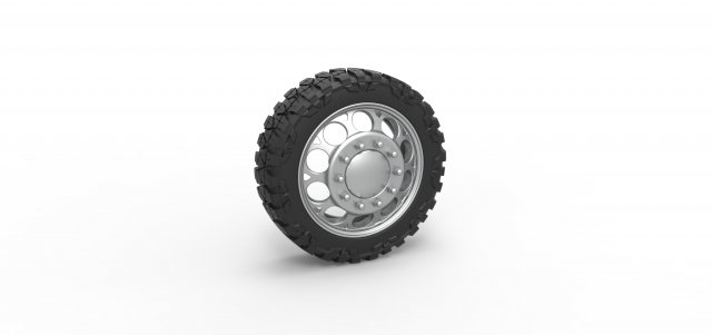 Front semi wheel for pickup Version 6 Scale 1 to 25 3D Print Model .c4d .max .obj .3ds .fbx .stl .blend 