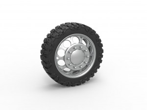Front semi wheel for pickup Version 6 Scale 1 to 25 3D 打印模型