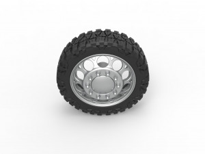 Front semi wheel for pickup Version 6 Scale 1 to 25 3D Print Model