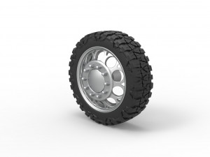 Front semi wheel for pickup Version 6 Scale 1 to 25 3D Print Model