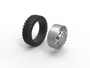 Front semi wheel for pickup Version 6 Scale 1 to 25 3D Print Model