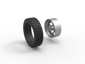 Front semi wheel for pickup Version 6 Scale 1 to 25 3D Print Model
