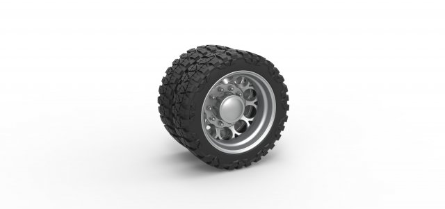 Rear semi wheel for pickup Version 6 Scale 1 to 25 3D Druckmodell .c4d .max .obj .3ds .fbx .stl .blend