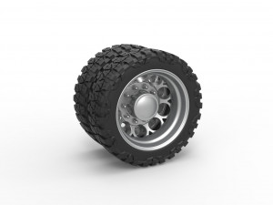 Rear semi wheel for pickup Version 6 Scale 1 to 25 3D Print Model