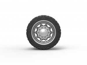 Rear semi wheel for pickup Version 6 Scale 1 to 25 3D Druckmodell