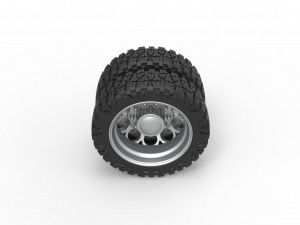 Rear semi wheel for pickup Version 6 Scale 1 to 25 3D Druckmodell