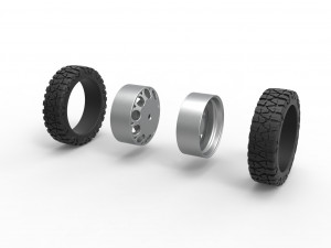 Rear semi wheel for pickup Version 6 Scale 1 to 25 3D Druckmodell