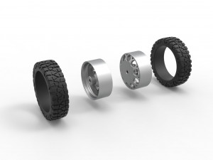Rear semi wheel for pickup Version 6 Scale 1 to 25 3D Druckmodell