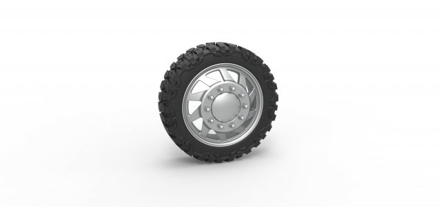 Front semi wheel for pickup Version 7 Scale 1 to 25 3D Принт Модель .c4d .max .obj .3ds .fbx .stl .blend 