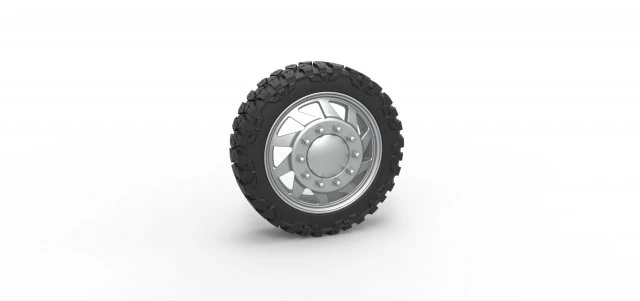 Front semi wheel for pickup Version 7 Scale 1 to 25 3D Print Model .c4d .max .obj .3ds .fbx .stl .blend 