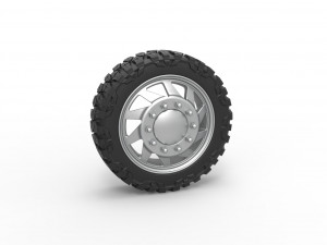 Front semi wheel for pickup Version 7 Scale 1 to 25 3D Print Model