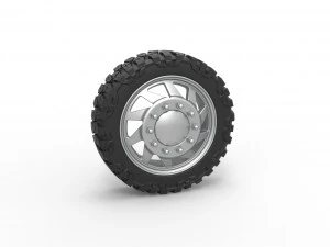 Voorwiel voor pick-up Versie 7 Schaal 1 tot 25 3D printmodel