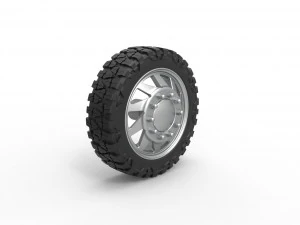 Front semi wheel for pickup Version 7 Scale 1 to 25 3D Print Model