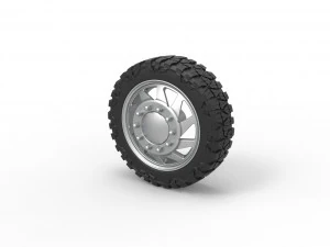 Front semi wheel for pickup Version 7 Scale 1 to 25 3D Print Model