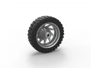 Front semi wheel for pickup Version 7 Scale 1 to 25 3D Print Model