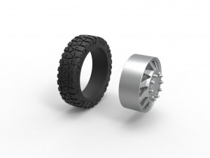 Front semi wheel for pickup Version 7 Scale 1 to 25 3D Принт Модель