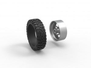 Front semi wheel for pickup Version 7 Scale 1 to 25 3D Принт Модель