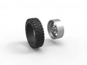 Front semi wheel for pickup Version 7 Scale 1 to 25 3D Print Model