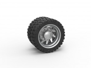 Rear semi wheel for pickup Version 7 Scale 1 to 25 3D Print Model