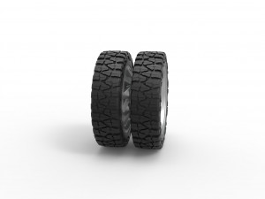 Rear semi wheel for pickup Version 7 Scale 1 to 25 3D Print Model