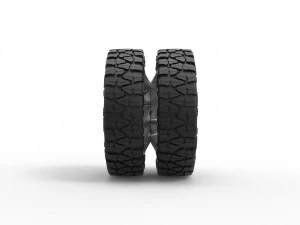 Rear semi wheel for pickup Version 7 Scale 1 to 25 3D Print Model