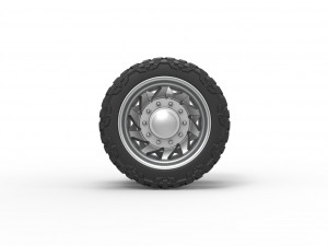 Rear semi wheel for pickup Version 7 Scale 1 to 25 3D Print Model