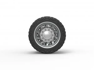 Rear semi wheel for pickup Version 7 Scale 1 to 25 3D Print Model
