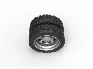 Rear semi wheel for pickup Version 7 Scale 1 to 25 3D Print Model
