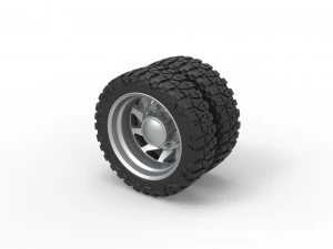 Rear semi wheel for pickup Version 7 Scale 1 to 25 3D Print Model