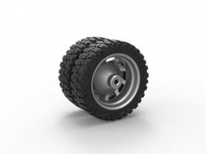 Rear semi wheel for pickup Version 7 Scale 1 to 25 3D Print Model