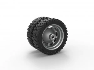 Rear semi wheel for pickup Version 7 Scale 1 to 25 3D Print Model