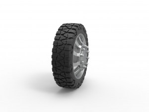Front semi wheel for pickup Version 8 Scale 1 to 25 Model Cetak 3D