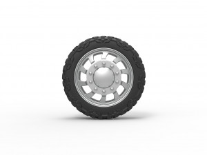 Front semi wheel for pickup Version 8 Scale 1 to 25 Model Cetak 3D