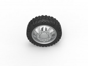 Front semi wheel for pickup Version 8 Scale 1 to 25 Model Cetak 3D
