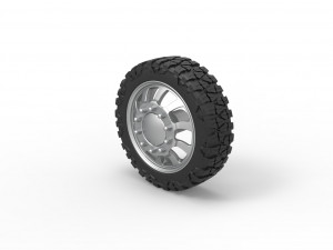 Front semi wheel for pickup Version 8 Scale 1 to 25 Model Cetak 3D
