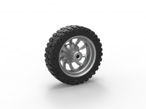 Front semi wheel for pickup Version 8 Scale 1 to 25 Model Cetak 3D