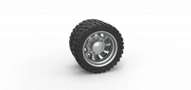 Rear semi wheel for pickup Version 8 Scale 1 to 25 3D प्रिंट मॉडल .c4d .max .obj .3ds .fbx .stl .blend 