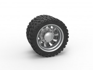 Rear semi wheel for pickup Version 8 Scale 1 to 25 3D 프린트 모델