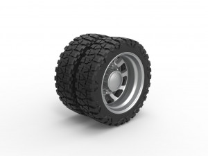 Rear semi wheel for pickup Version 8 Scale 1 to 25 3D प्रिंट मॉडल